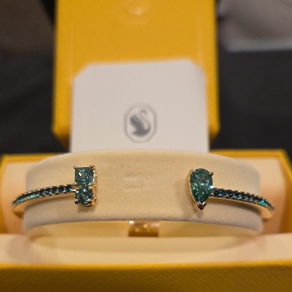 Swarovski Gold Bracelet with Green Accents